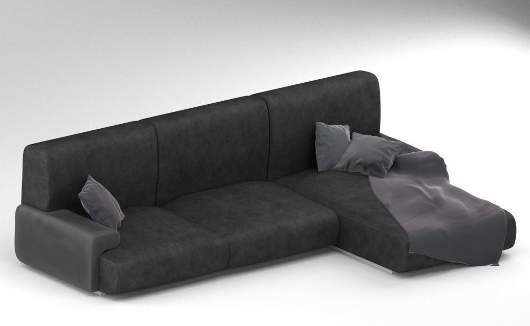Low-Poly Manhattan Couch Low-poly 3D model_2