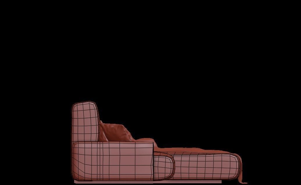 Low-Poly Manhattan Couch Low-poly 3D model_6