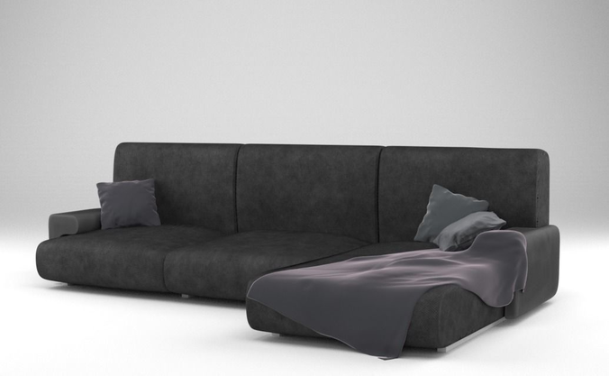 Low-Poly Manhattan Couch Low-poly 3D model