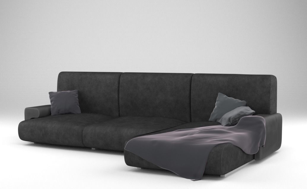 Low-Poly Manhattan Couch Low-poly 3D model_0
