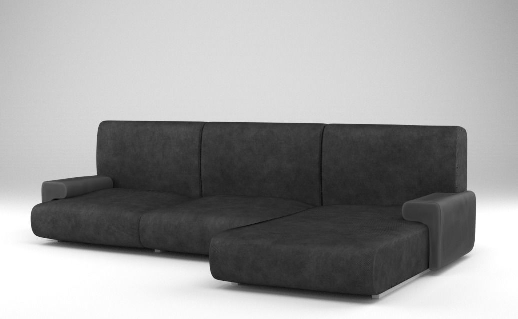 Low-Poly Manhattan Couch Low-poly 3D model_3