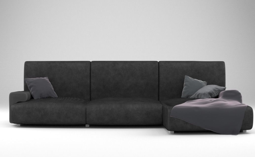 Low-Poly Manhattan Couch Low-poly 3D model_1