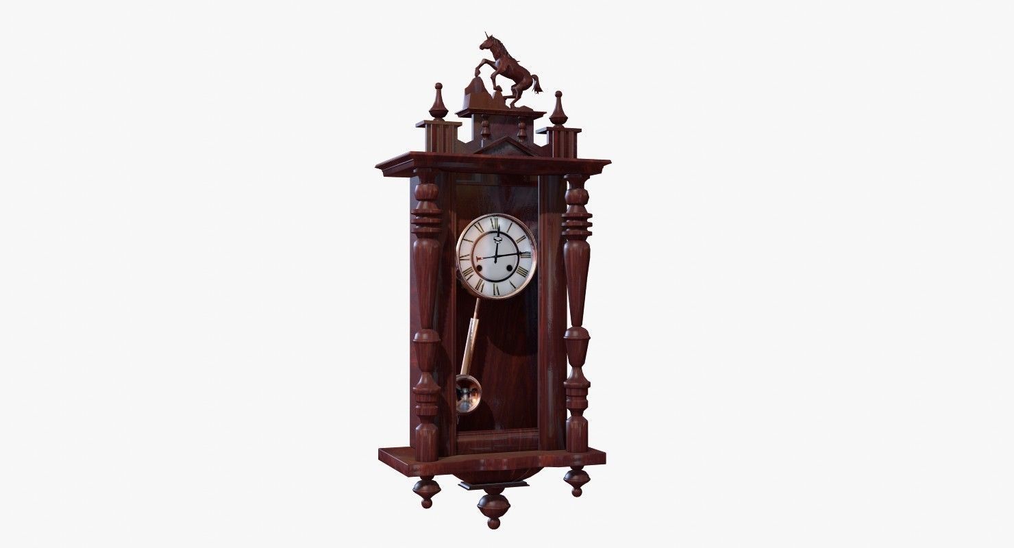 Pendulum Wall Clock 3D model_10