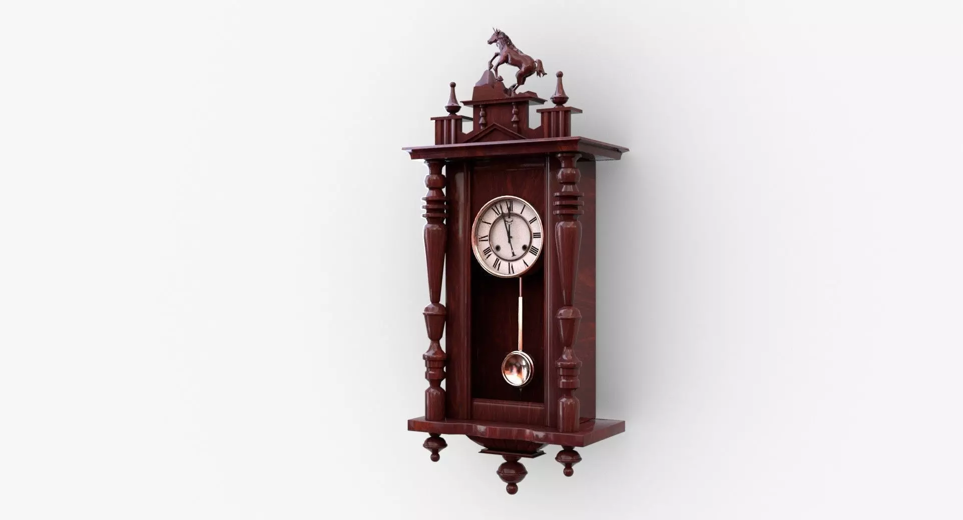 Pendulum Wall Clock 3D model_0