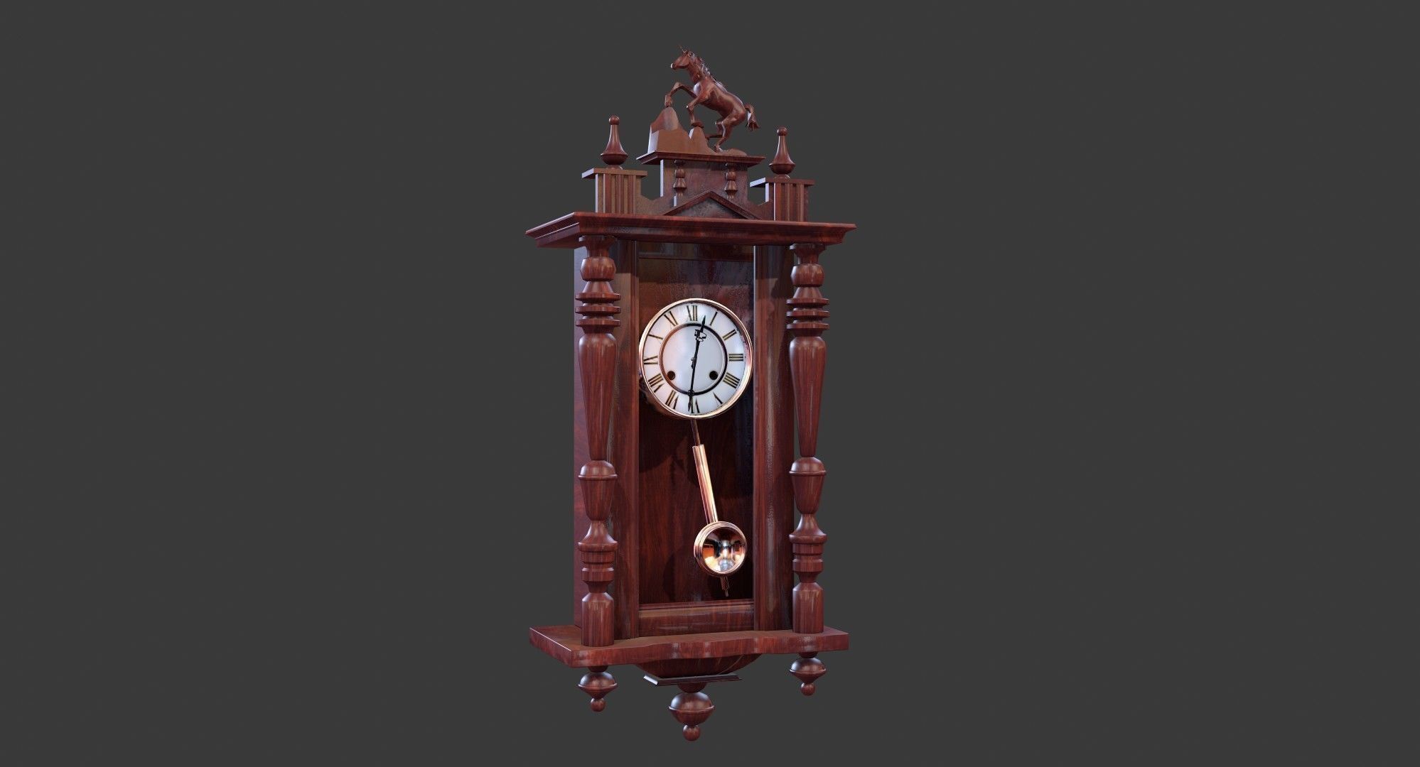 Pendulum Wall Clock 3D model_5