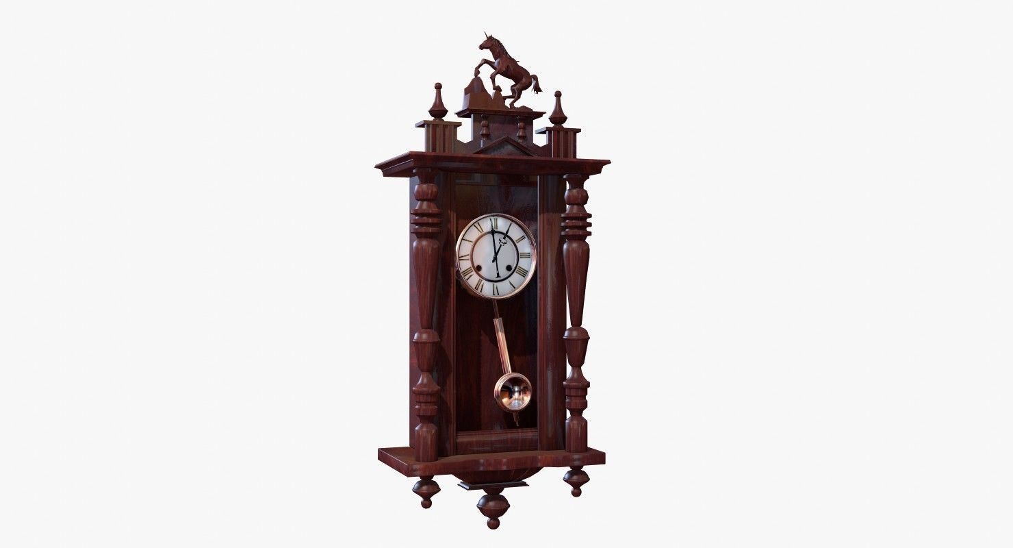 Pendulum Wall Clock 3D model_11