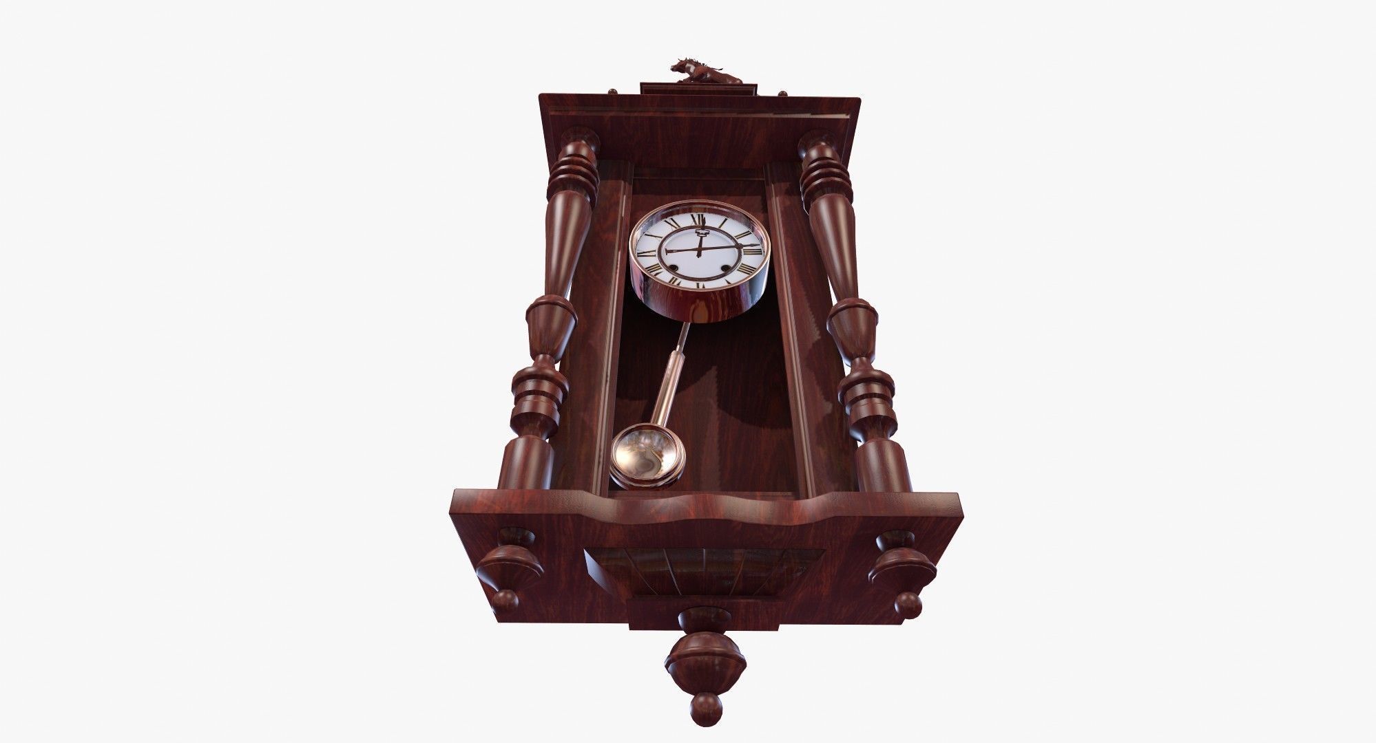 Pendulum Wall Clock 3D model_3