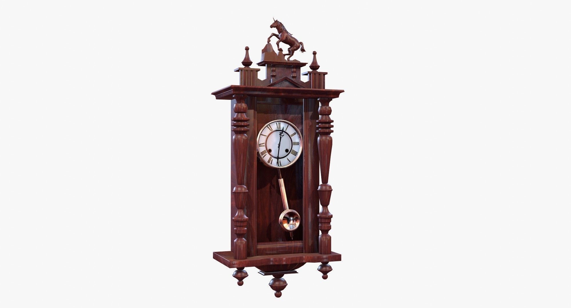 Pendulum Wall Clock 3D model_1