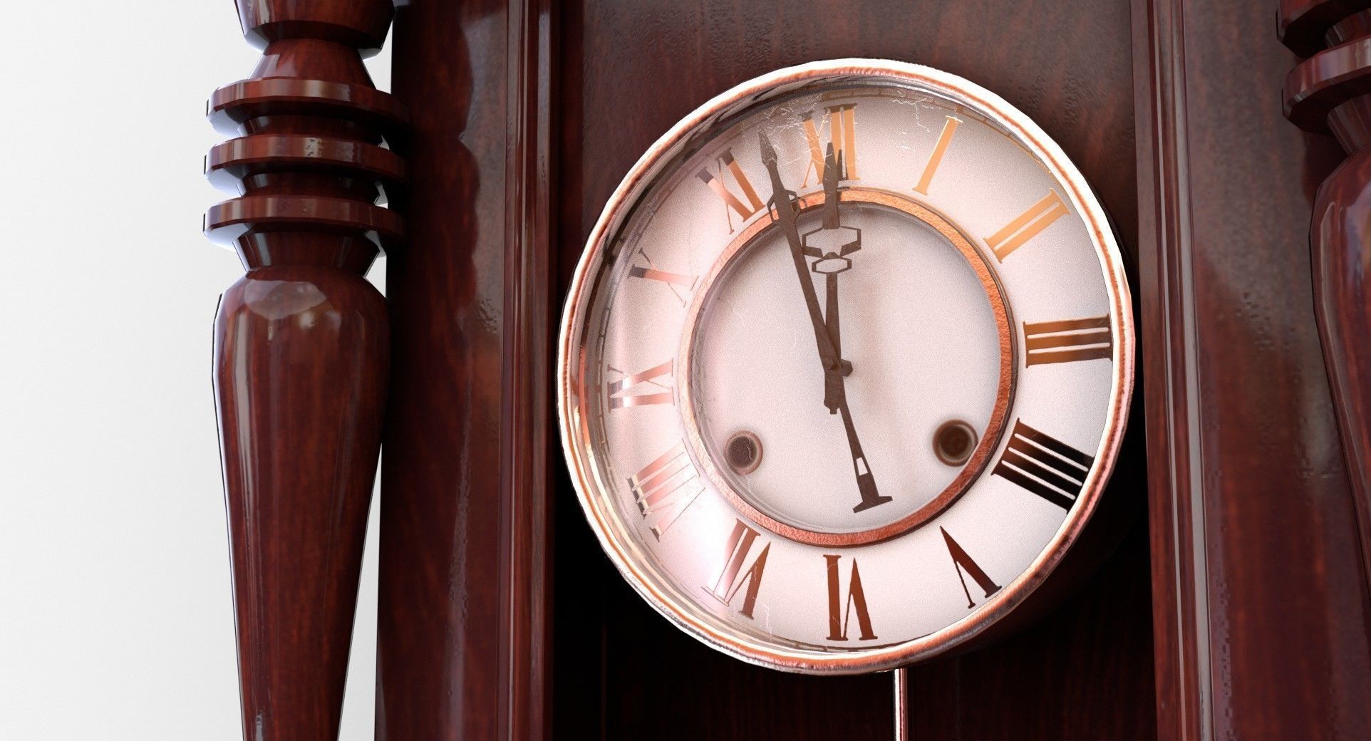 Pendulum Wall Clock 3D model_4