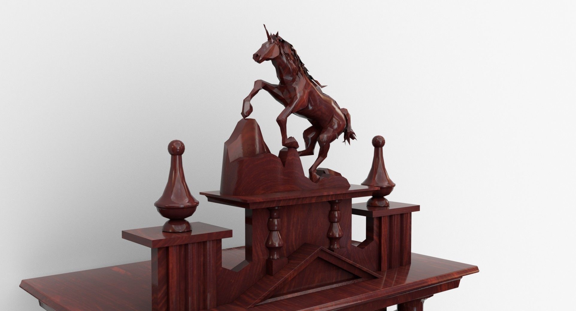 Pendulum Wall Clock 3D model_2