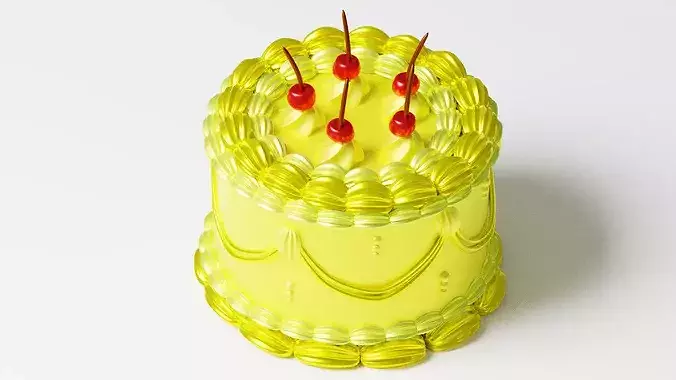 Vintage Stylized Cake 3D Asset Low-poly 3D model 3