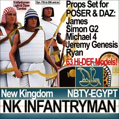 Ancient Egyptian Soldier NK Props Poser Daz 3D model