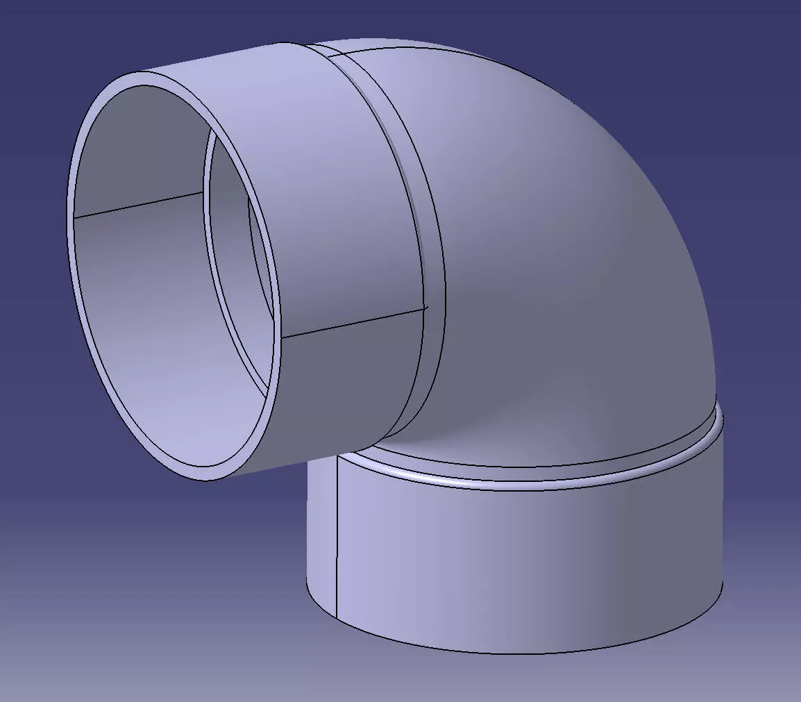 90 degree bend fo 50mm Central vacuum tubing 3D print model