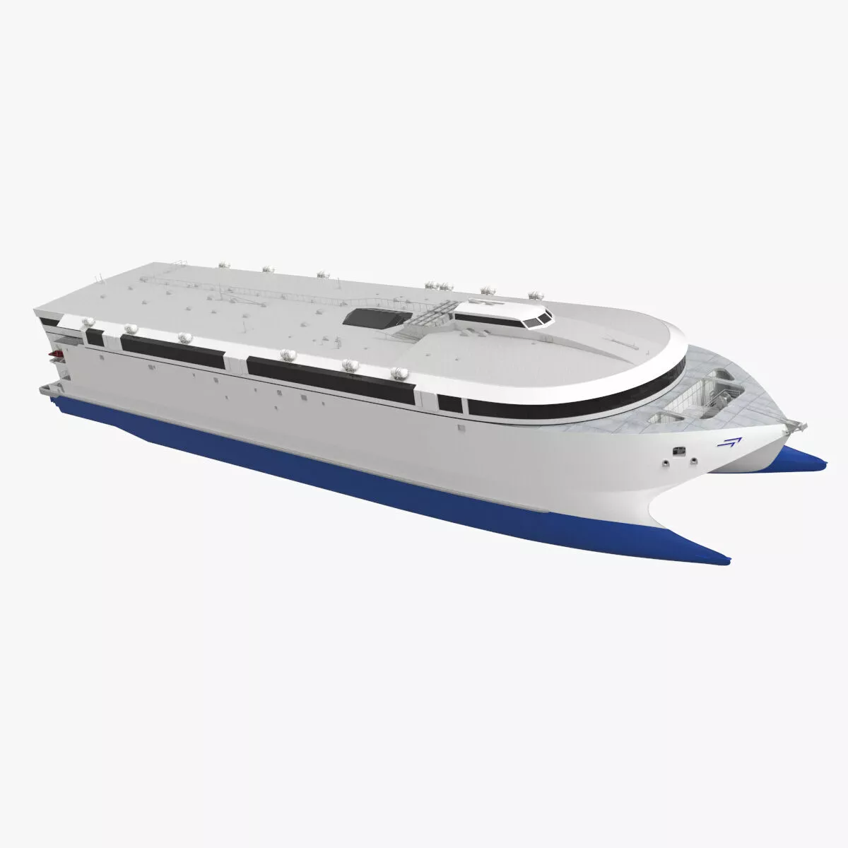 High-Speed Sea Ferry with Electric Propulsion White Rigged 3D model