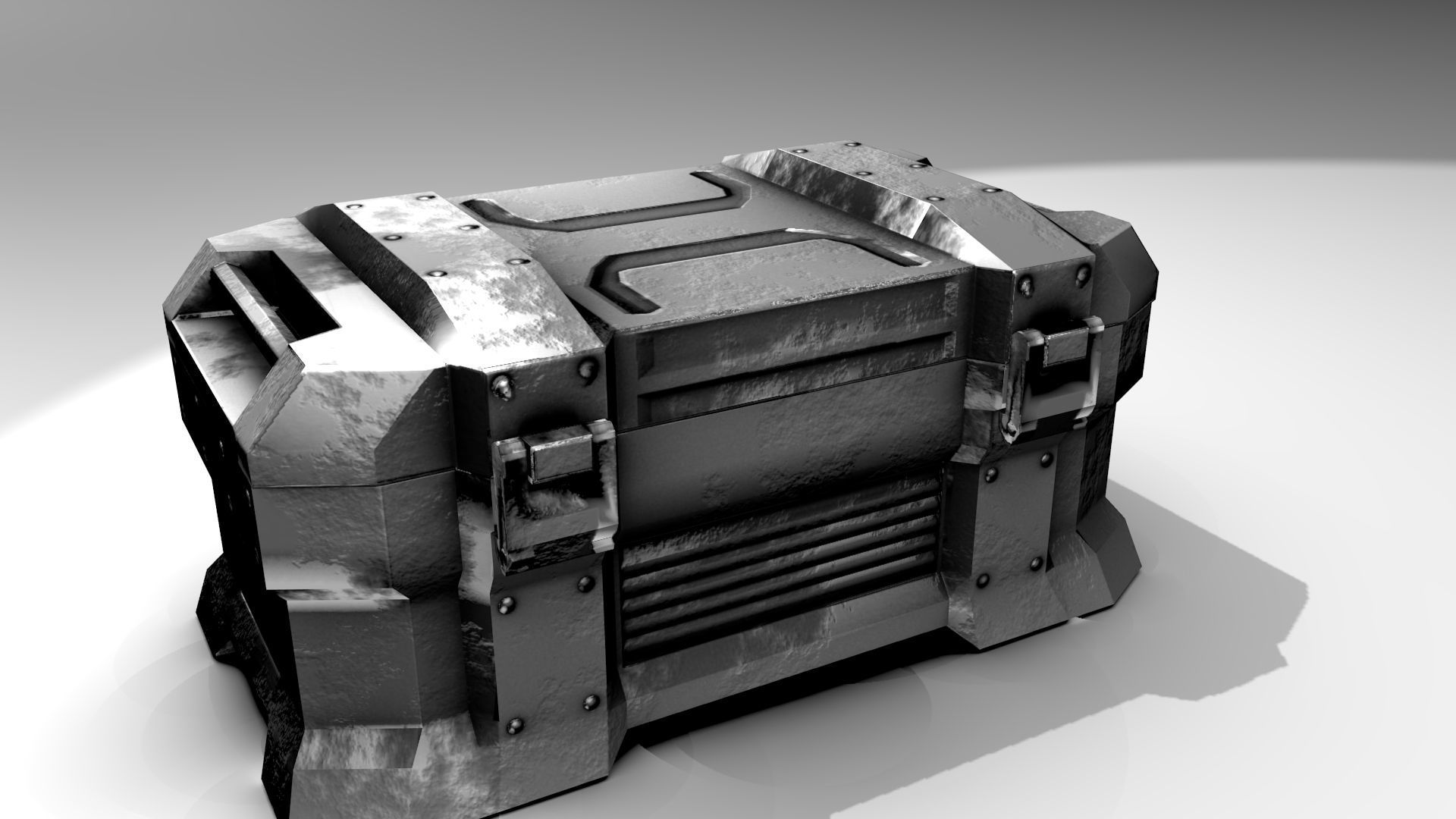 PBR Scifi Container and Industrial Assets Set Low-poly 3D model_18