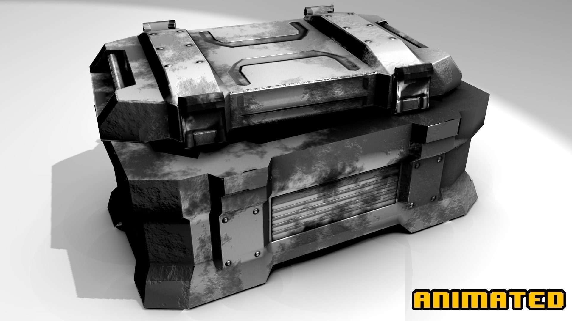 PBR Scifi Container and Industrial Assets Set Low-poly 3D model_27