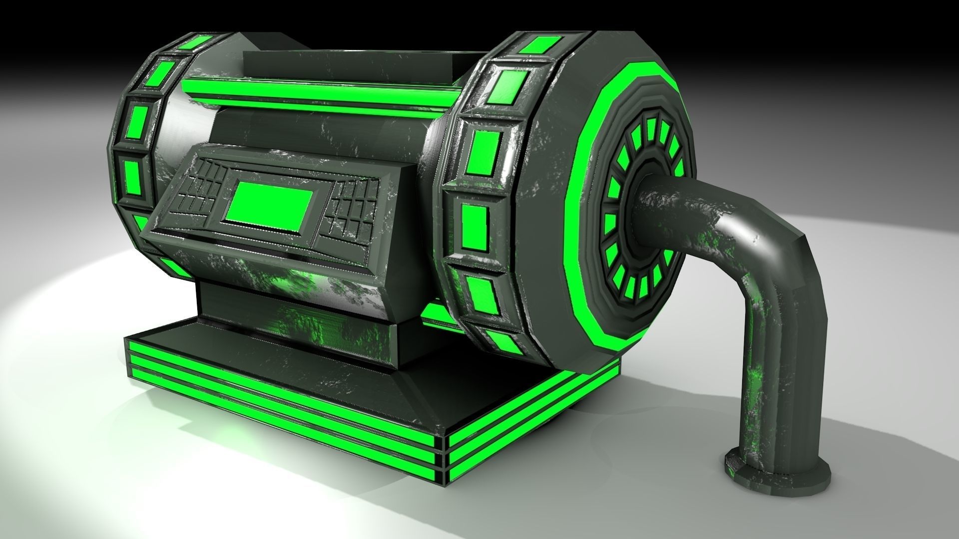 PBR Scifi Container and Industrial Assets Set Low-poly 3D model_24