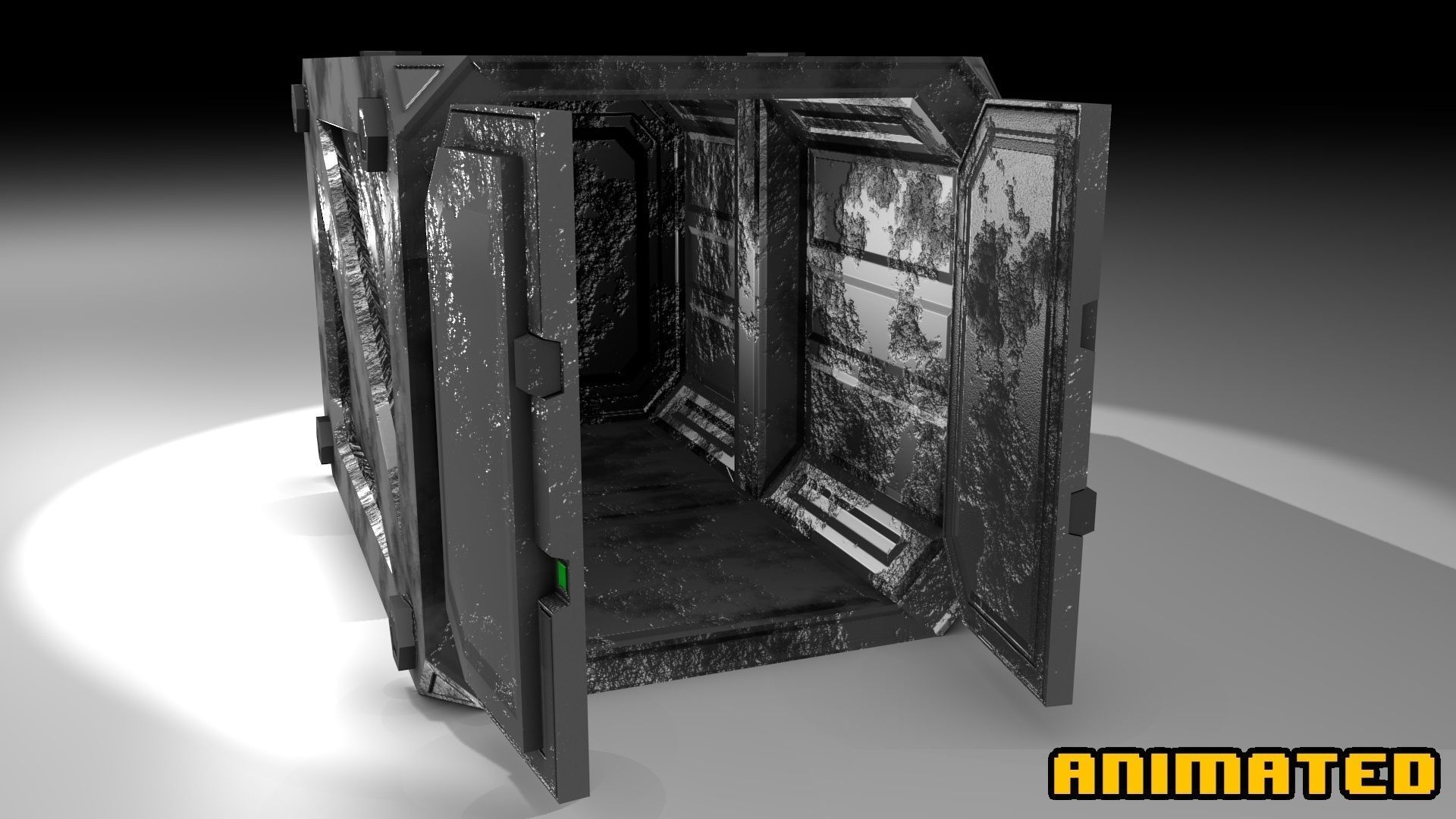 PBR Scifi Container and Industrial Assets Set Low-poly 3D model_28