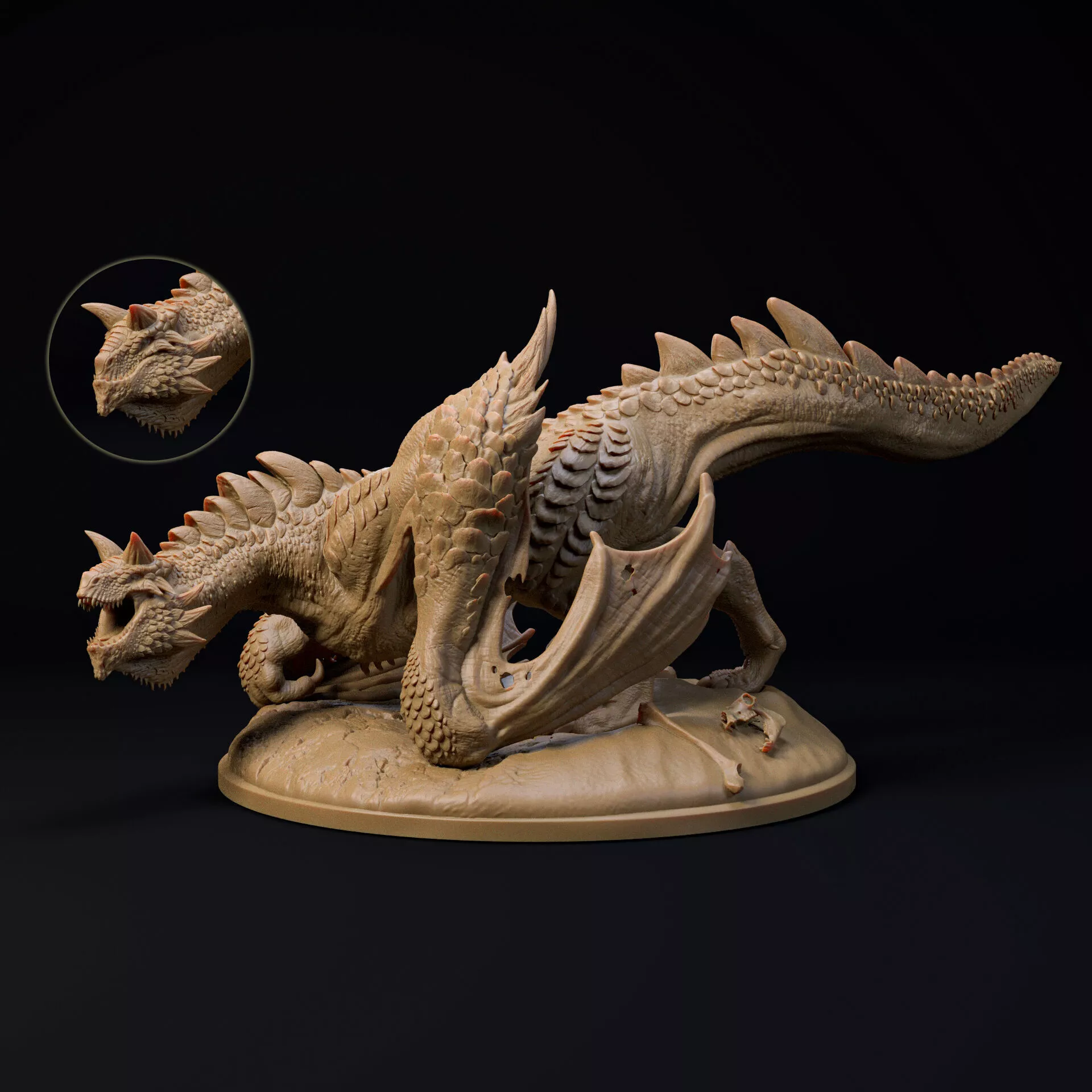 Adult Dune Mauler Dragon pre-supported adult dragon 3D print model