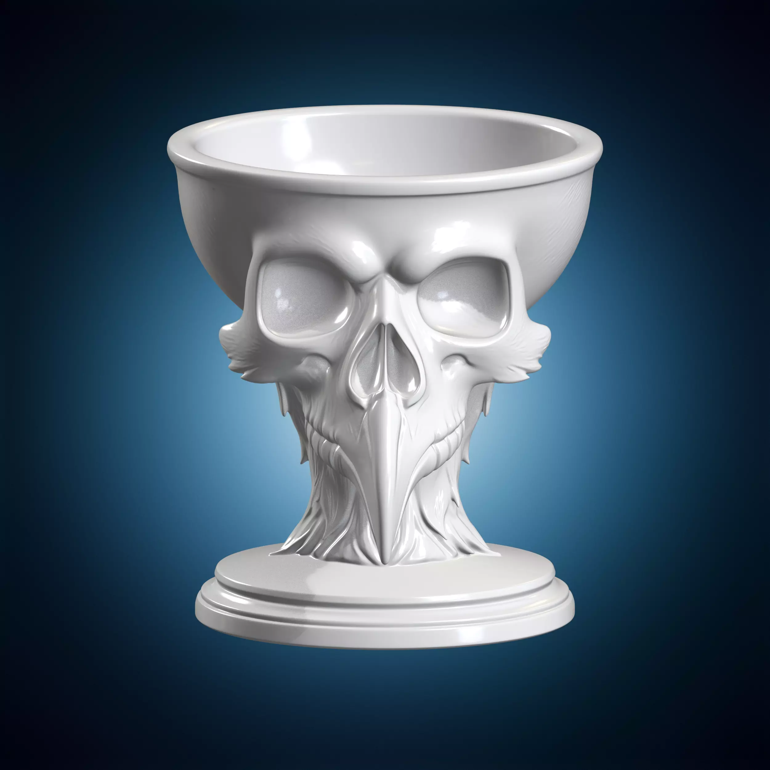 Raven Skull Bowl Holder 3D Printable Model 3D print model