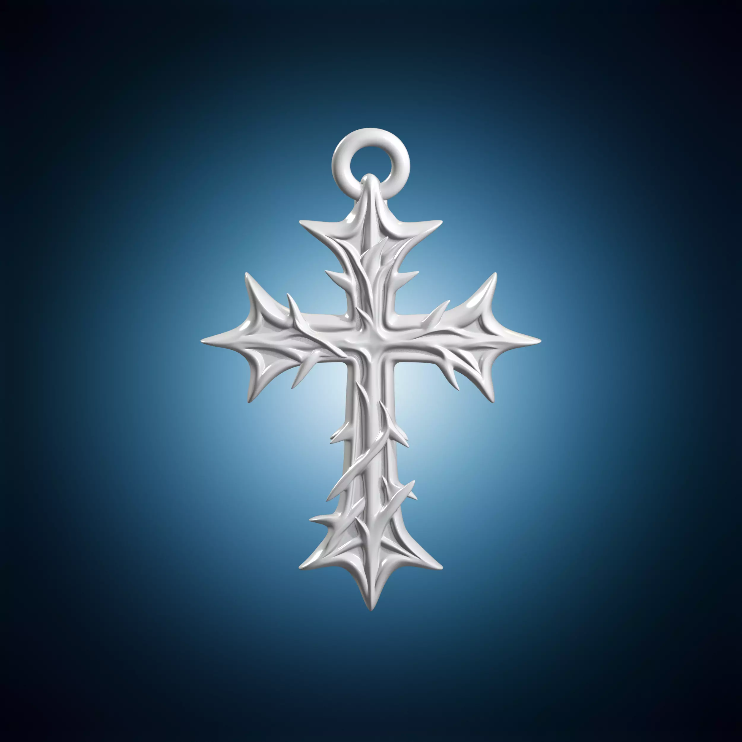 Thorn Cross Pendant 3D Printable Model 3D print model