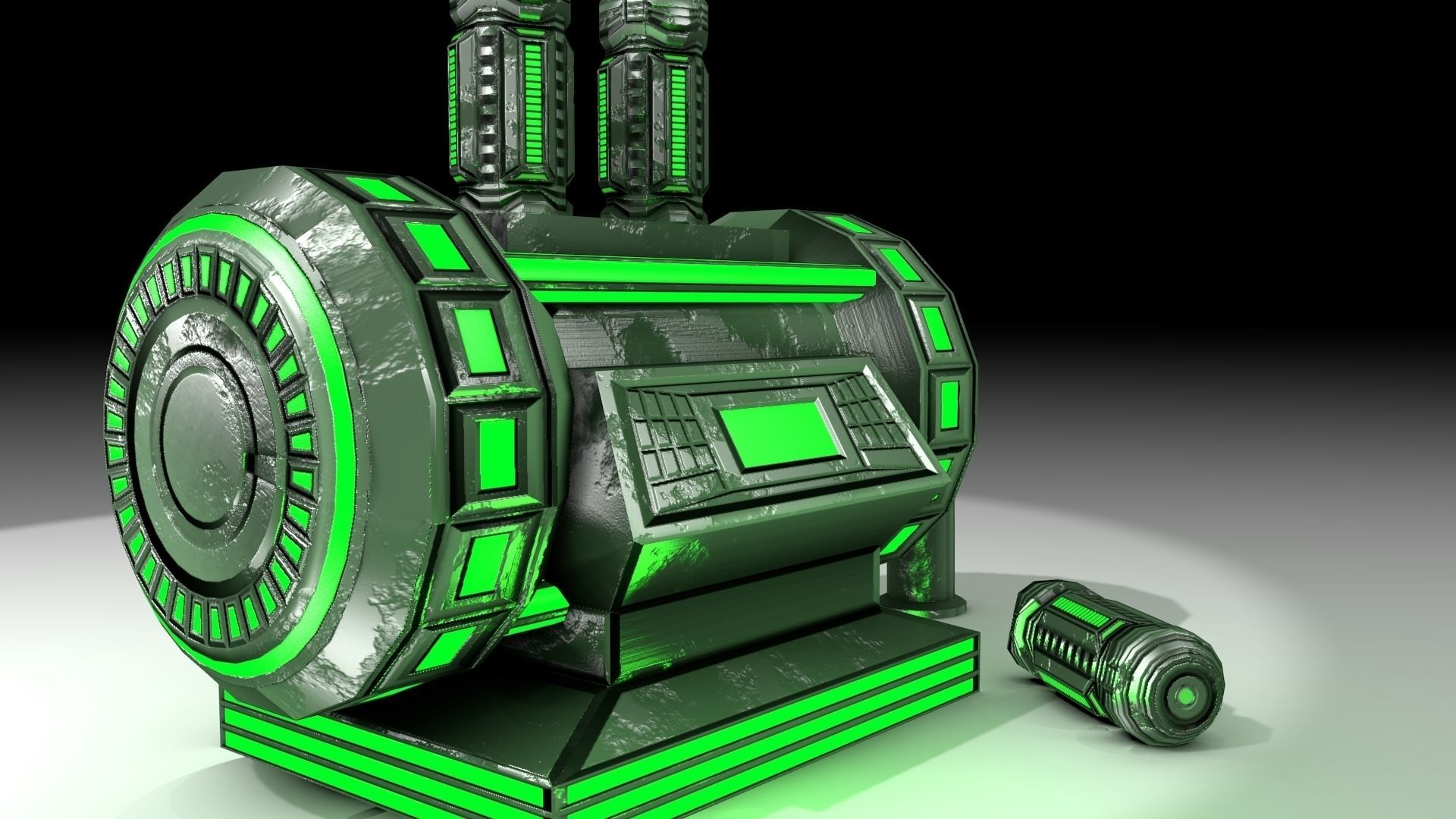 PBR Fuel Cell Generator Game Assets Low-poly 3D model_2