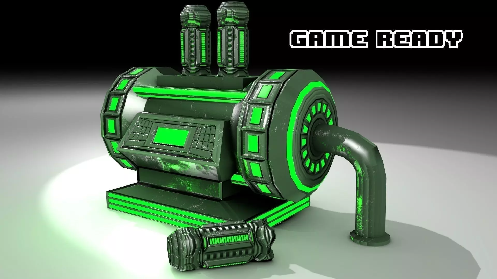 PBR Fuel Cell Generator Game Assets Low-poly 3D model_0