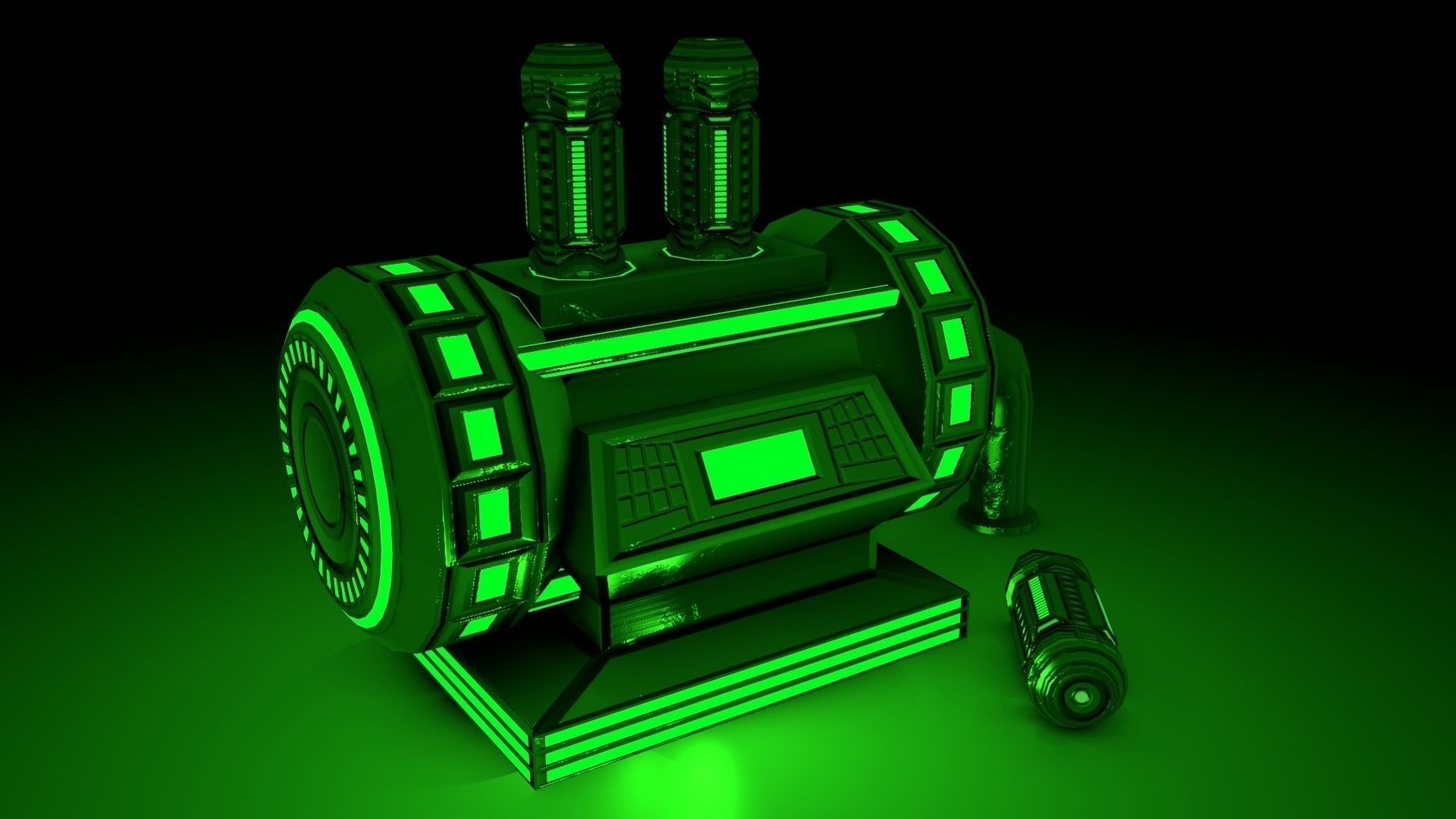 PBR Fuel Cell Generator Game Assets Low-poly 3D model_4