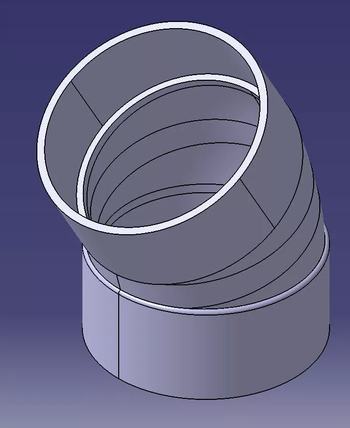 30-degree tube bend for Central vacuum tubing 3D print model