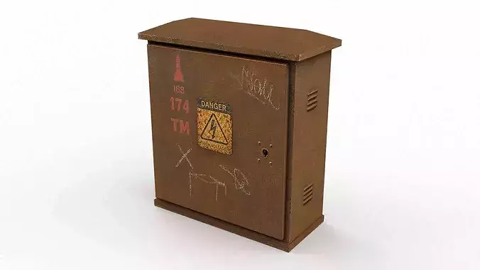 Heavily rusted high-voltage junction box
