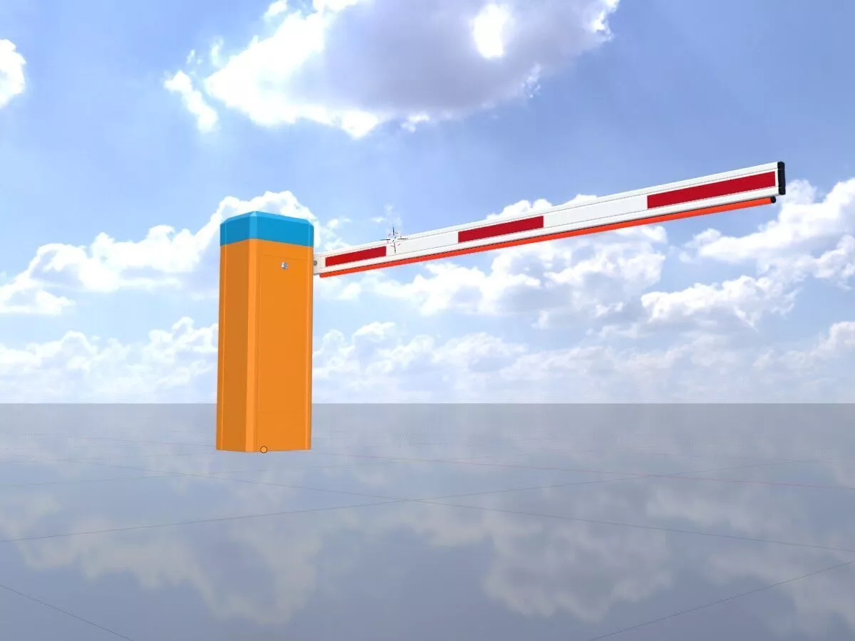 Car Park Barrier 2500mm High-Poly 3D model