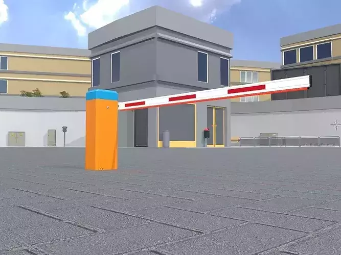 Car Park Barrier 3000mm High-Poly