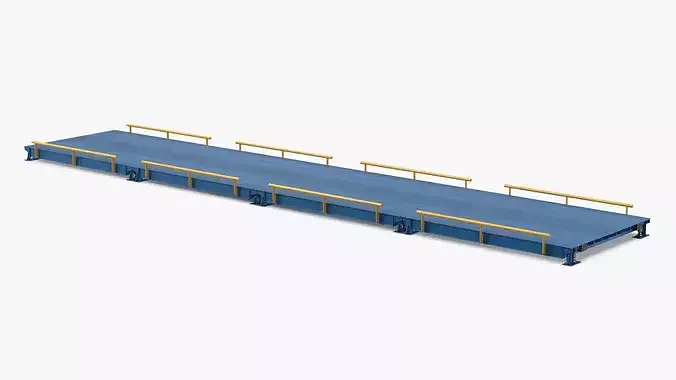 Industrial Vehicle Weighbridge Steel Blue 3D model 2