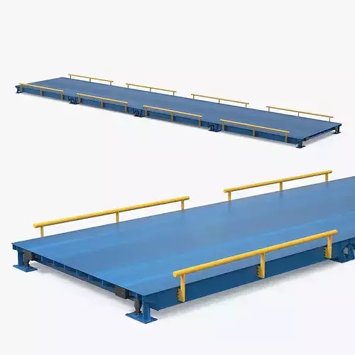 Industrial Vehicle Weighbridge Steel Blue 3D model