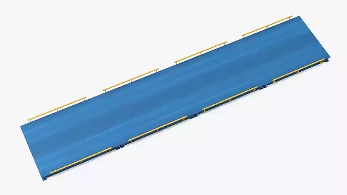 Industrial Vehicle Weighbridge Steel Blue 3D model 6