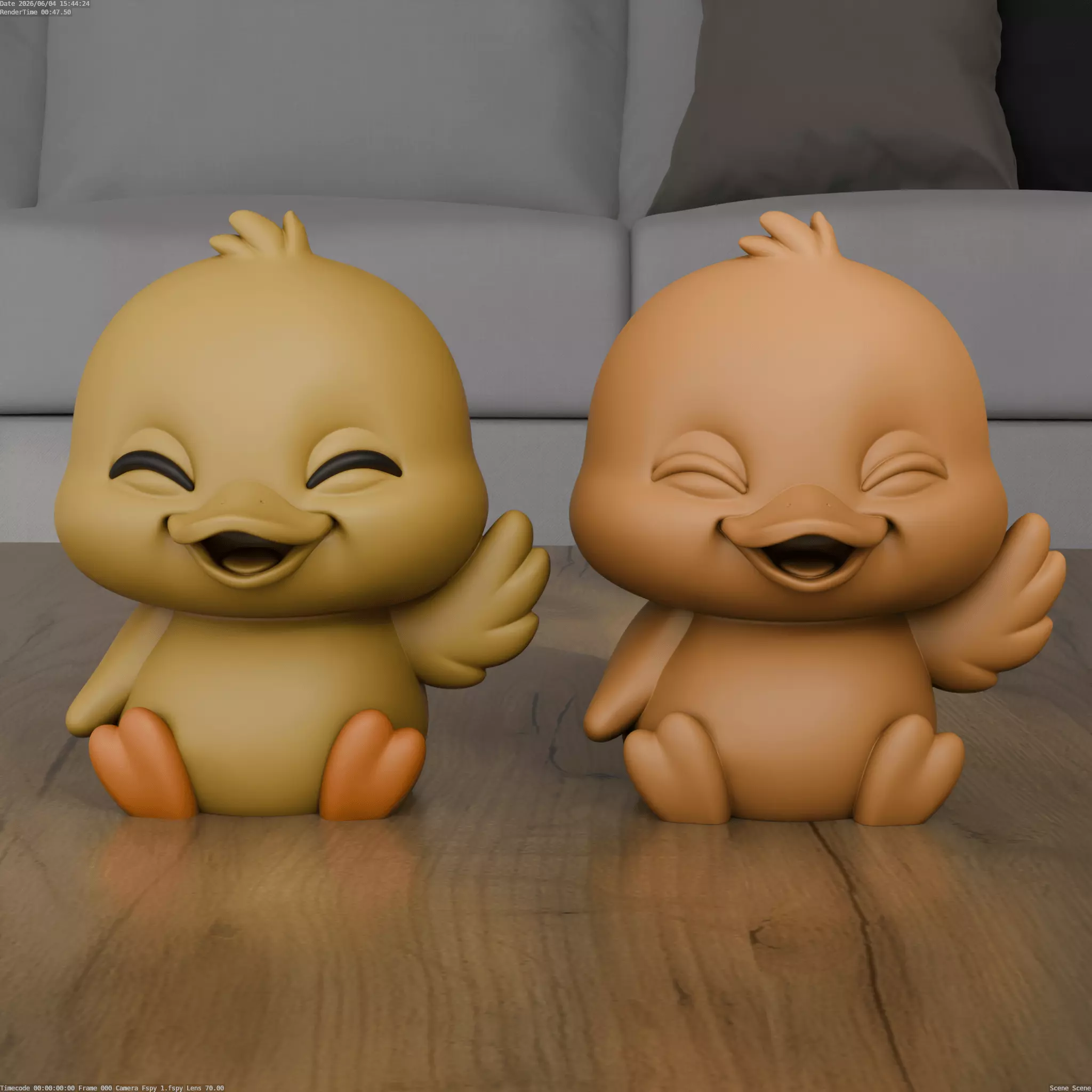 Cute Waving Duckling 3D Printable STL Model 3D print model