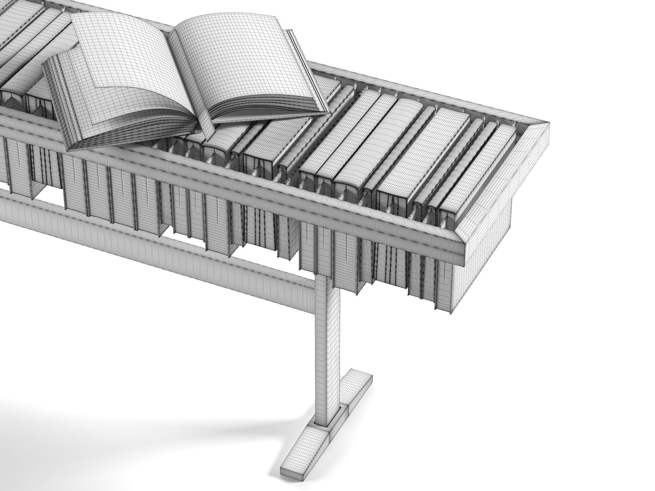 Booken - Bookcase Coffee Table 3D model_1