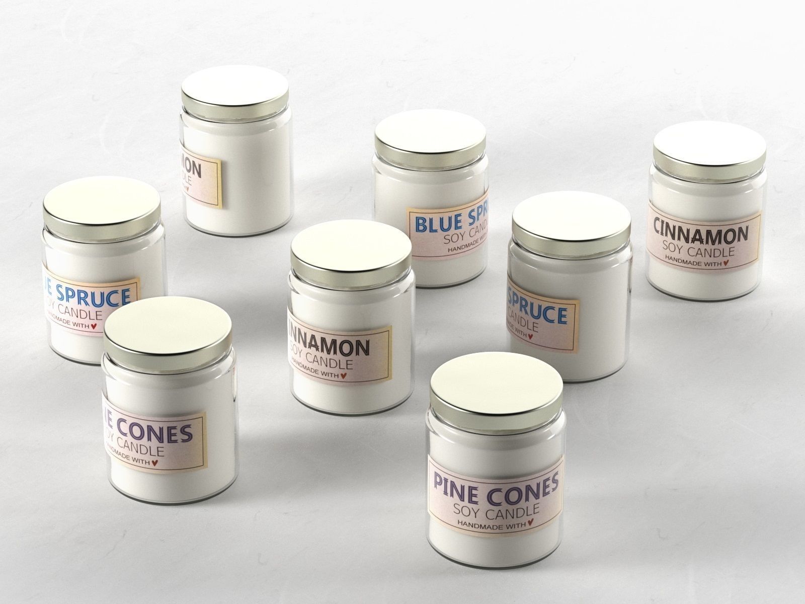 Bottles with Soy for Candles 3D model_1