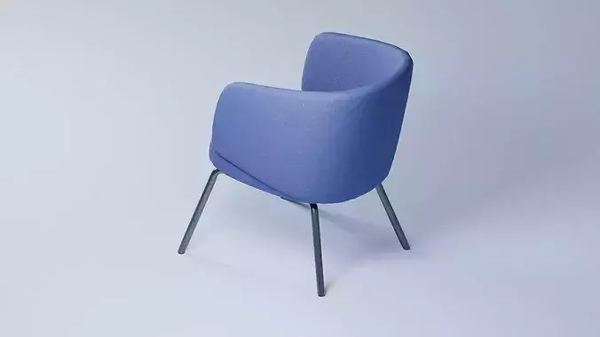 Modern Upholstered Armchair 3D model 5