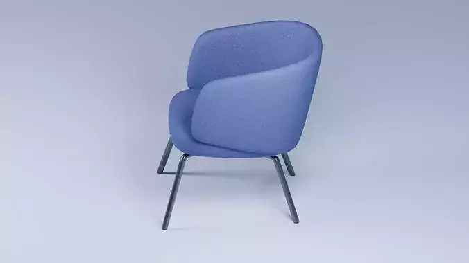 Modern Upholstered Armchair 3D model 3