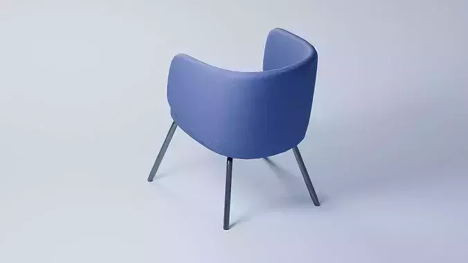 Modern Upholstered Armchair 3D model 6