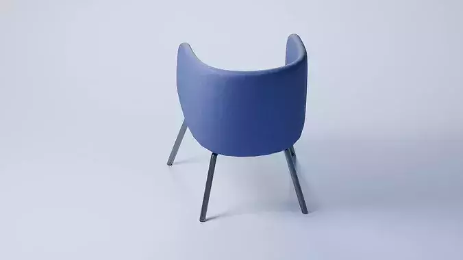 Modern Upholstered Armchair 3D model 7