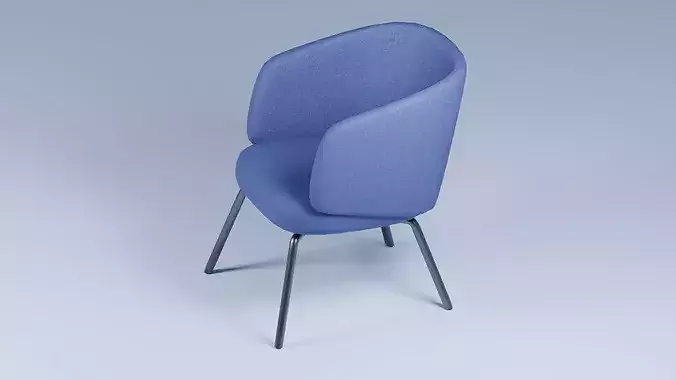 Modern Upholstered Armchair 3D model 2