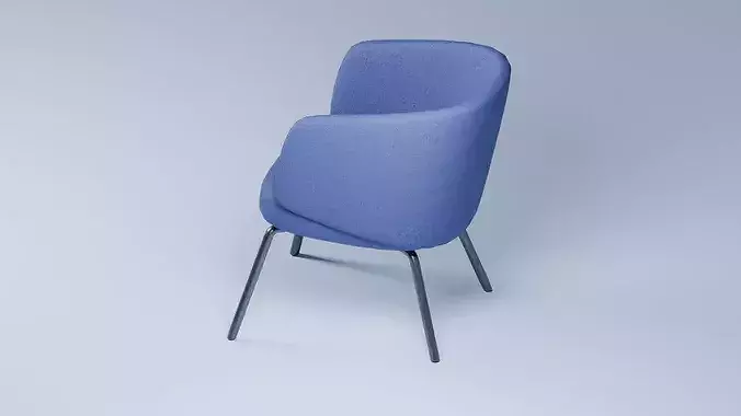 Modern Upholstered Armchair 3D model 4