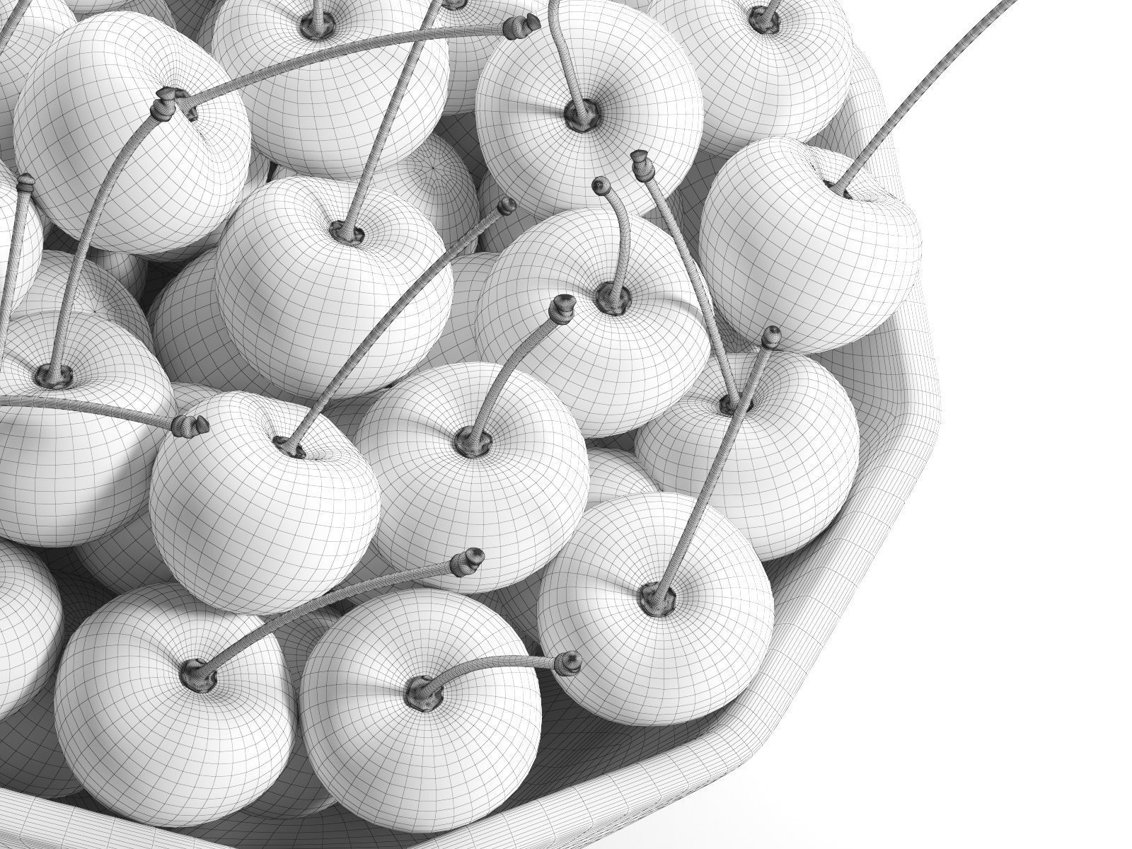 Bowl of Cherries 3D model_4