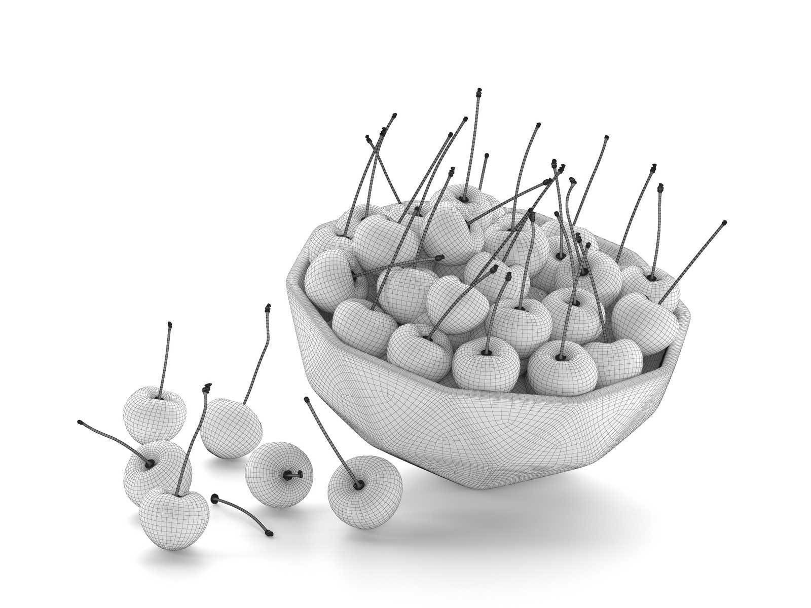 Bowl of Cherries 3D model_3