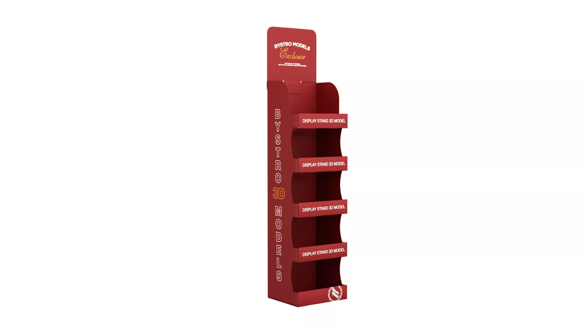 Cardboard Counter Display Stand Low-poly 3D model