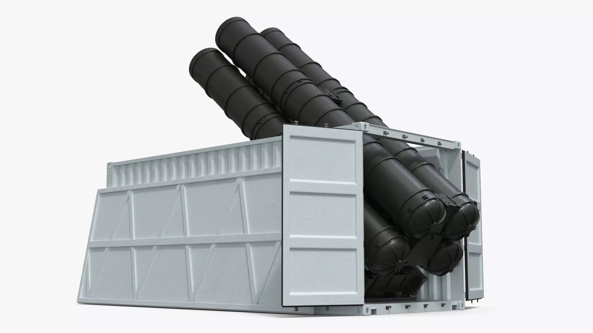 Container Missile Launcher Unit Rigged for Maya 3D model