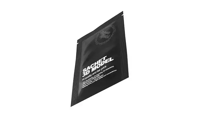 Sachet Pouch Packaging Mockup Low-poly 3D model 7