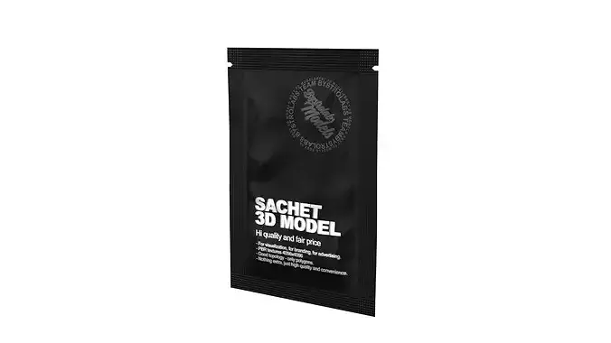 Sachet Pouch Packaging Mockup Low-poly 3D model 3